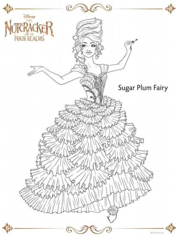 Kids-n-fun.com | Create personal coloring page of Sugar Plum Fairy